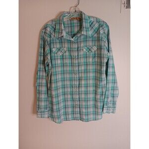 Wrangler Mens Pearl Snap Button Shirt Long Sleeve Sz XXL Plaid Western Rodeo